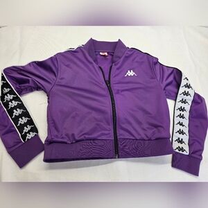 Kappa Women's Cropped Track Jacket Purple Size Small